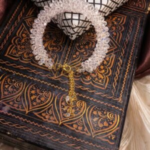 Crystal Cluster Bracelet with Gold Tassel