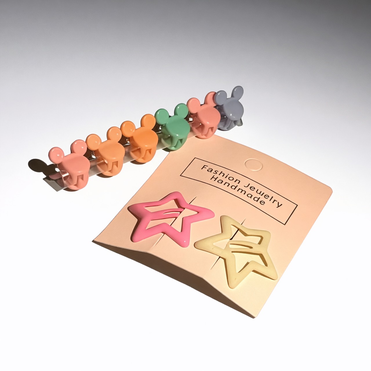 Pastel Playtime Hair Accessory Set – Mini Claws & Star Snaps
